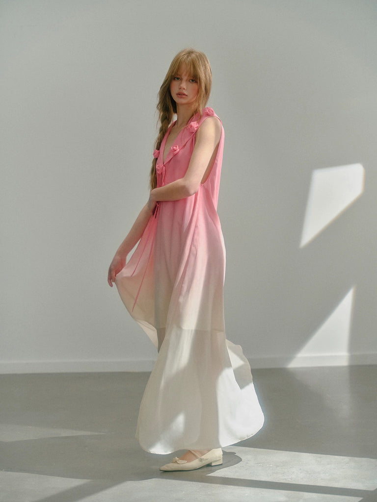 Get trendy with [UNOSA] Sunset Petals Midi Dress Gown -  available at Peiliee Shop. Grab yours for $69 today!
