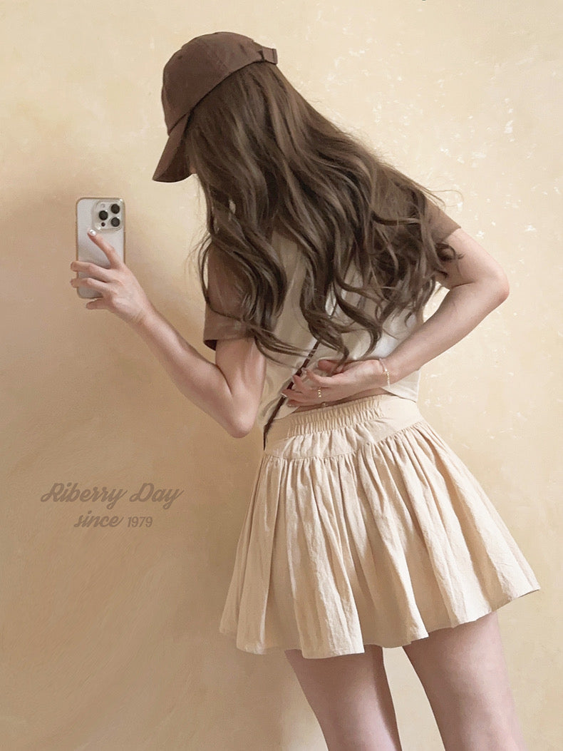 Get trendy with Doll Dream Cotton Mini Skirt with sweatshorts inside - available at Peiliee Shop. Grab yours for $18 today!