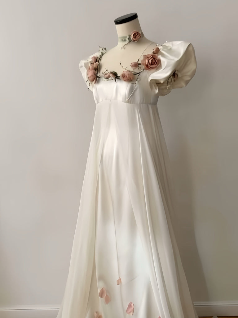 Get trendy with [100% Silk Version With Tailor Made Size] Lily Frost fall empire dress gown (Worldwide Free Shipping)o -  available at Peiliee Shop. Grab yours for $640 today!
