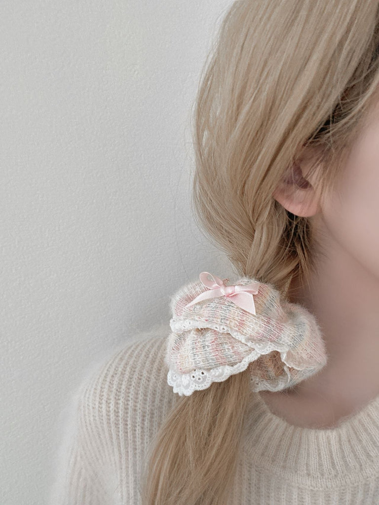 Get trendy with Soft Winter time pastel knitting hair scrunch hair band accessories -  available at Peiliee Shop. Grab yours for $2.90 today!