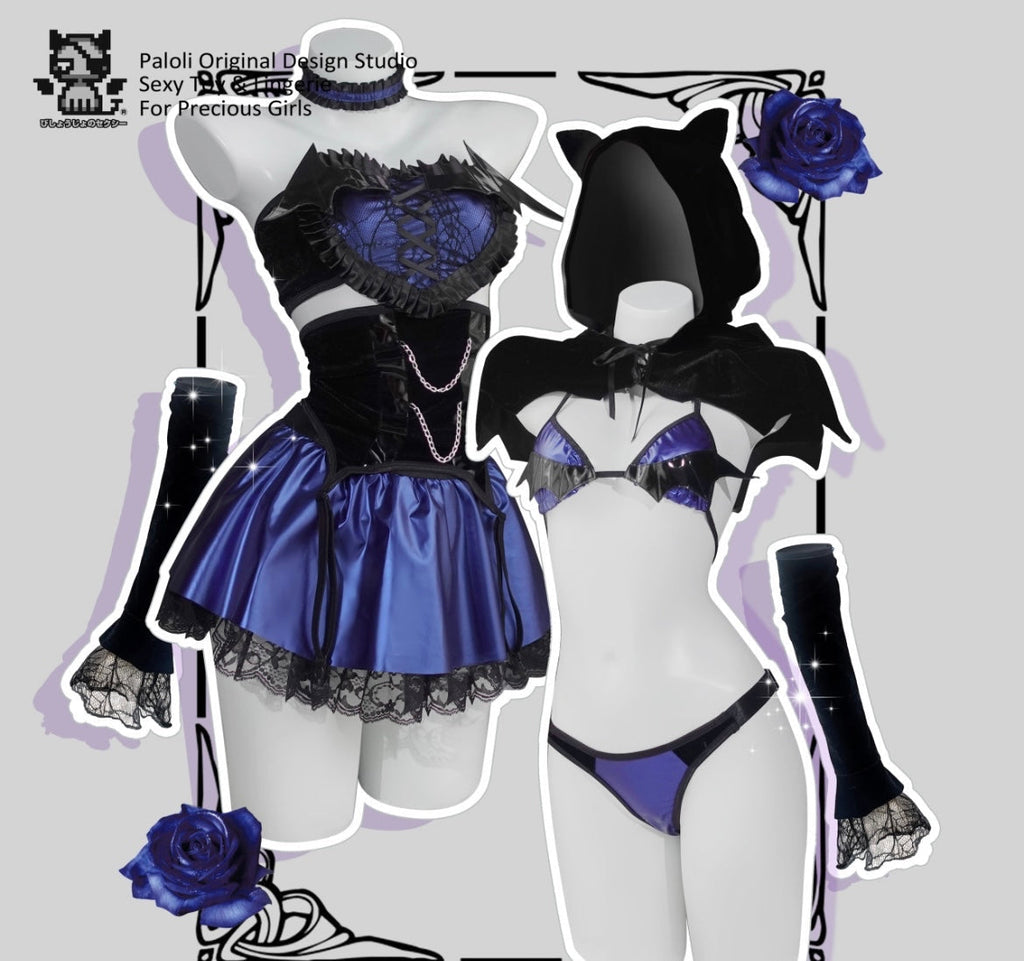 Get trendy with Mysterious Catwoman Halloween Costume Bikini and Cloak Set -  available at Peiliee Shop. Grab yours for $24 today!