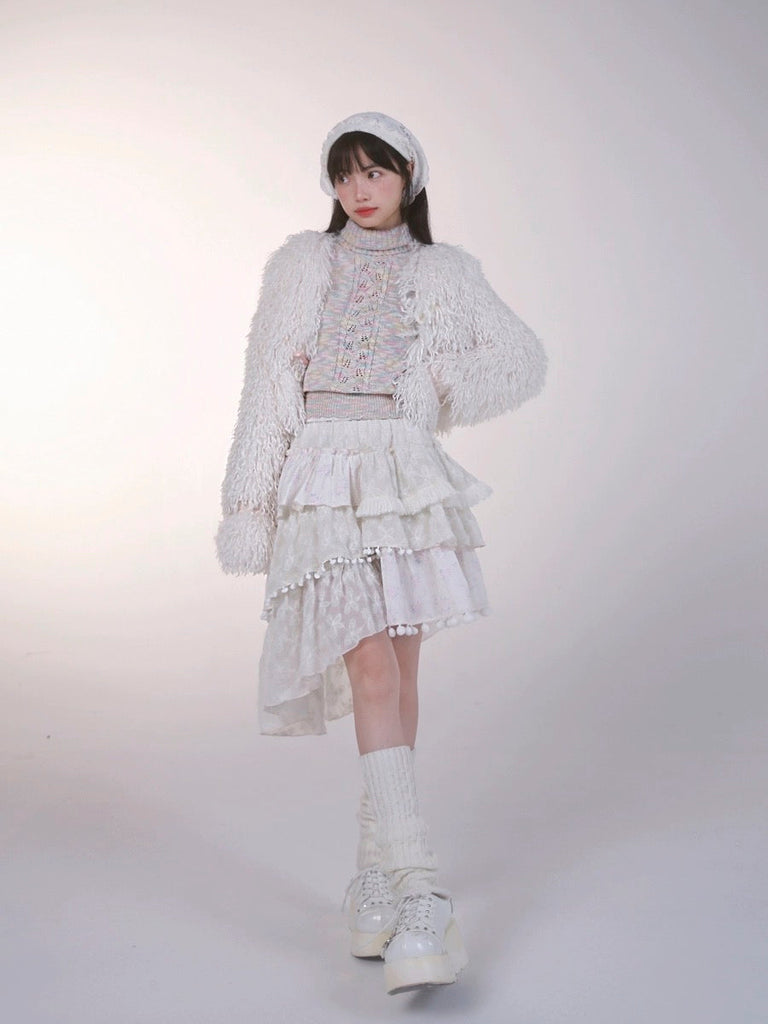 Get trendy with [Rose Island] Fairycore Sheep Faux Fur Coat - Coats & Jackets available at Peiliee Shop. Grab yours for $56 today!