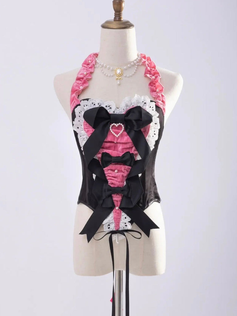 Get trendy with [PeilieeShop x Stasera] Ribbon Poem Handmade Corset Top -  available at Peiliee Shop. Grab yours for $65 today!