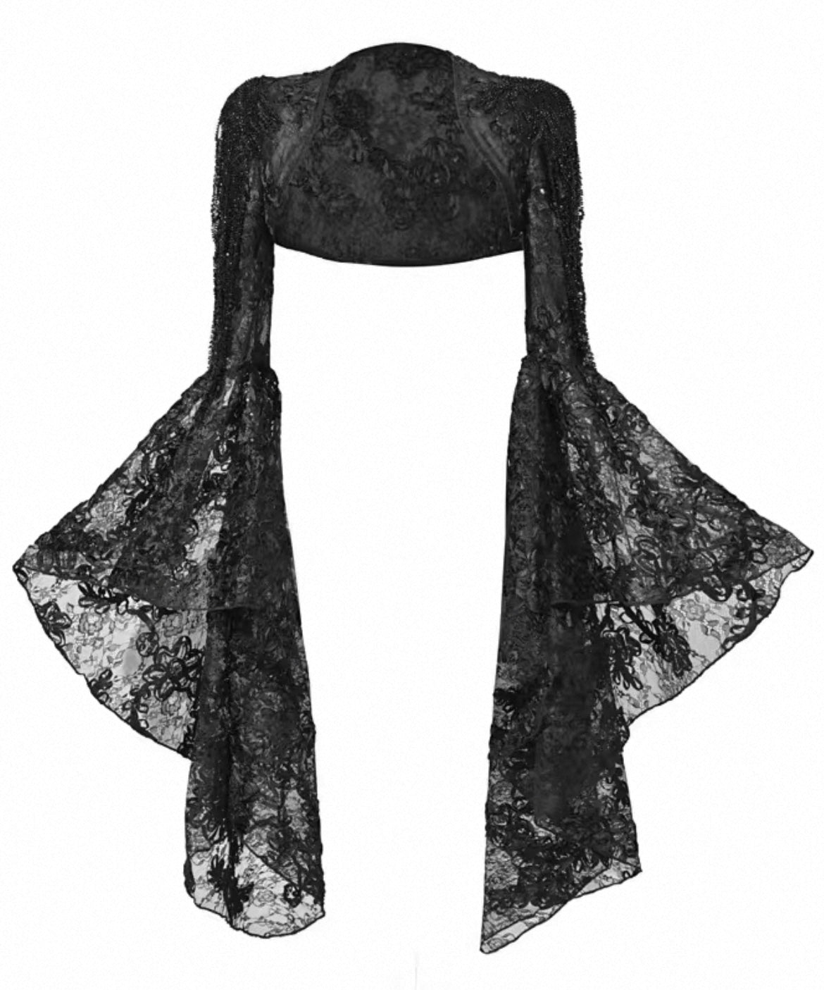 Blood Supply Moon Funeral Beaded Lace Cape