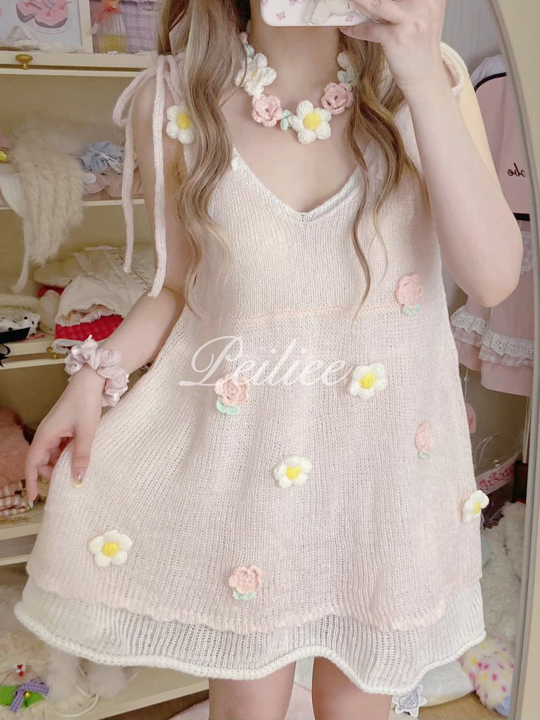 Get trendy with Forest Nymph Floral knitted mini dress - Sweater available at Peiliee Shop. Grab yours for $19.90 today!