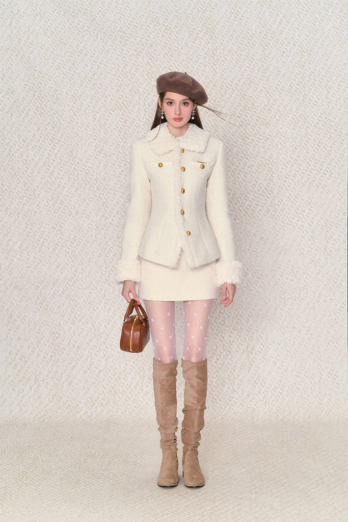 Get trendy with [Underpass]Heiress' Choice White Jacket and Skirt Set -  available at Peiliee Shop. Grab yours for $40 today!