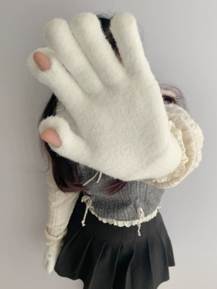 Get trendy with Soft Bunny Wonderland Faux Wool Gloves - Gloves available at Peiliee Shop. Grab yours for $12 today!