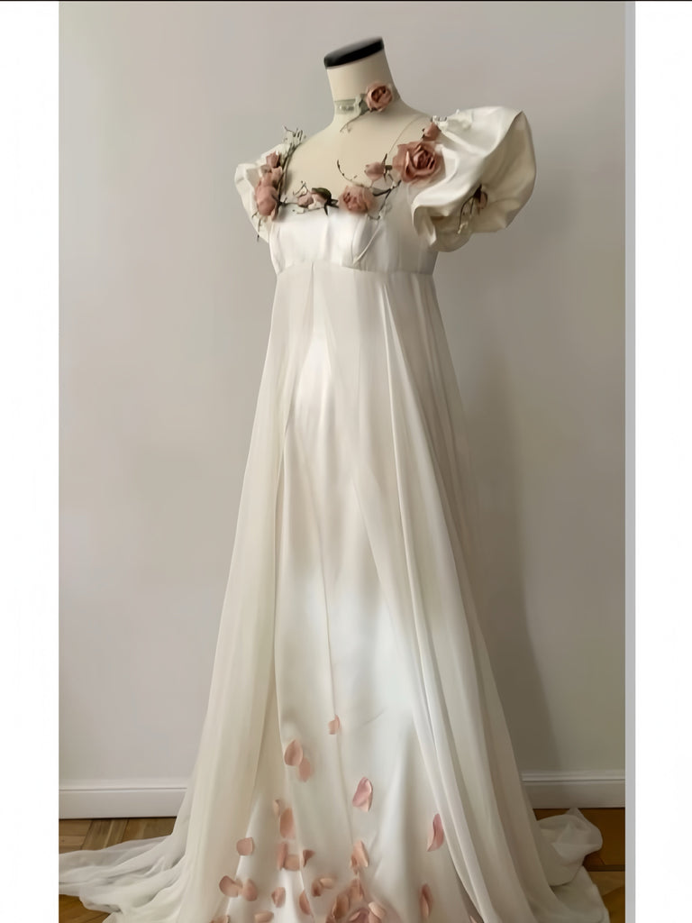 Get trendy with [100% Silk Version With Tailor Made Size] Lily Frost fall empire dress gown (Worldwide Free Shipping)o -  available at Peiliee Shop. Grab yours for $640 today!