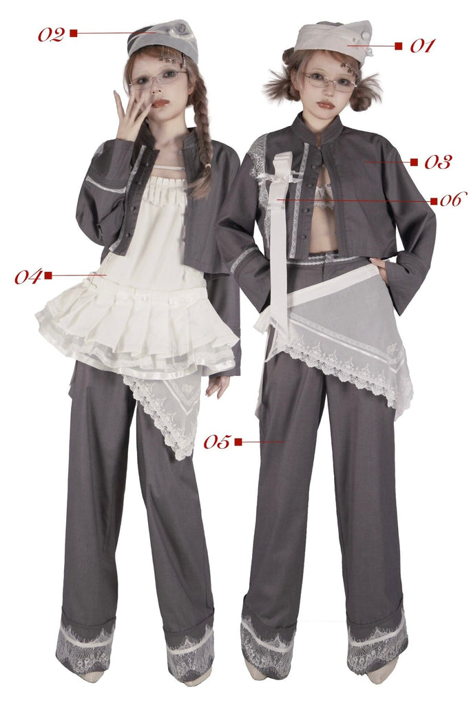 Get trendy with [Pre-order till 9th Feb 2024] NoLolita 24SS Grey Angel Dress Cardigan Set -  available at Peiliee Shop. Grab yours for $12 today!