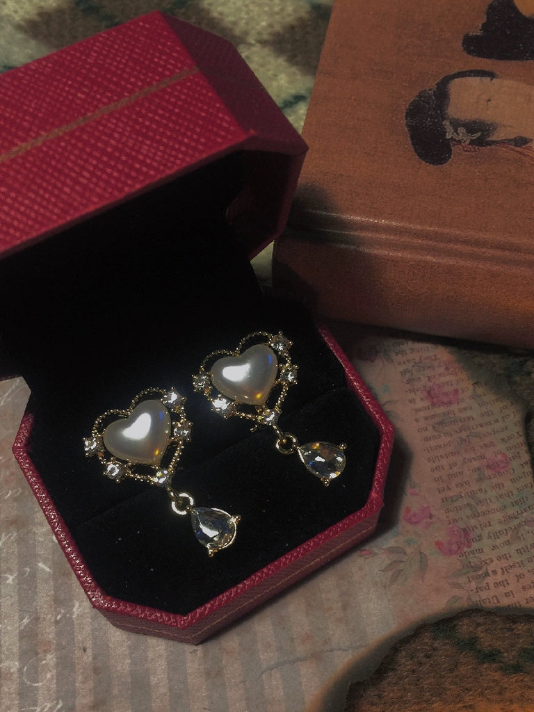 Get trendy with The Love Song Glass Pearl Earring Ear clip 925 silver pin -  available at Peiliee Shop. Grab yours for $3.99 today!