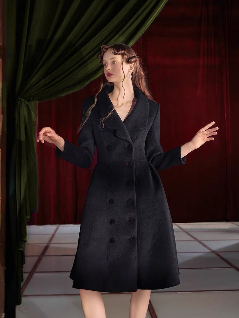 Get trendy with [UNOSA] Vintage Black Velvet Coat Dress -  available at Peiliee Shop. Grab yours for $144 today!
