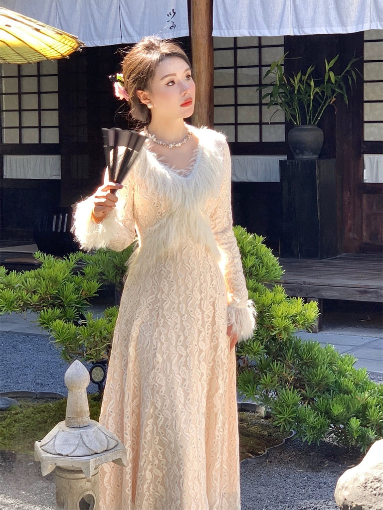 Get trendy with [Vintage Inspired] Tassel Elegance Long Dress - Dress available at Peiliee Shop. Grab yours for $55 today!