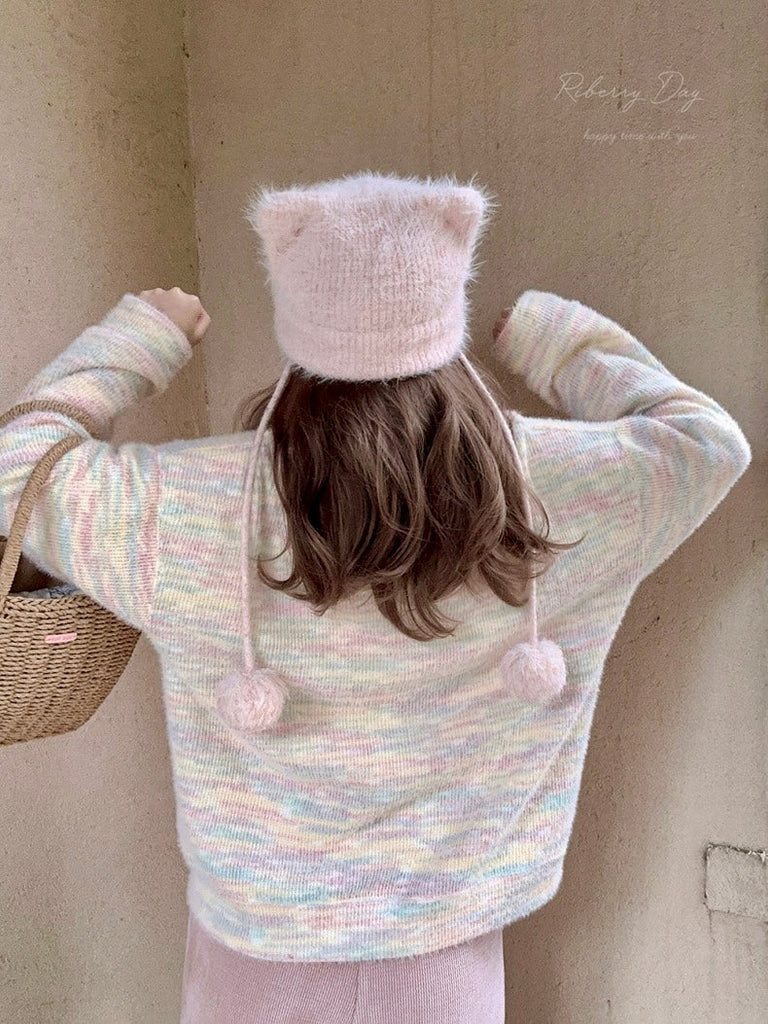 Get trendy with Pastel Rainbow Soft Pastel Knitting Oversized Sweater - Sweater available at Peiliee Shop. Grab yours for $19.90 today!