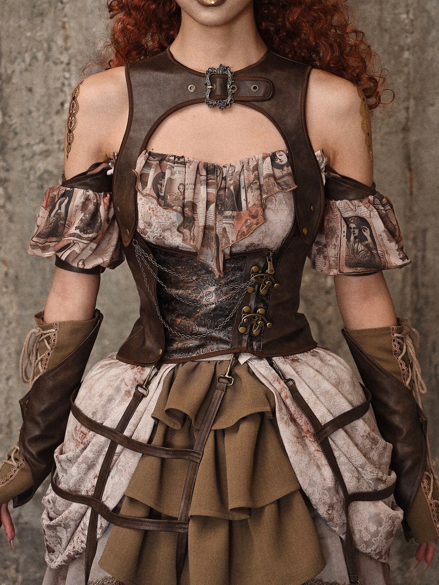 steampunk corset dress Burleska Womens Ophelie (26-L, Black) at Amazon Women's Clothing store What you get Custom Size black and ivory