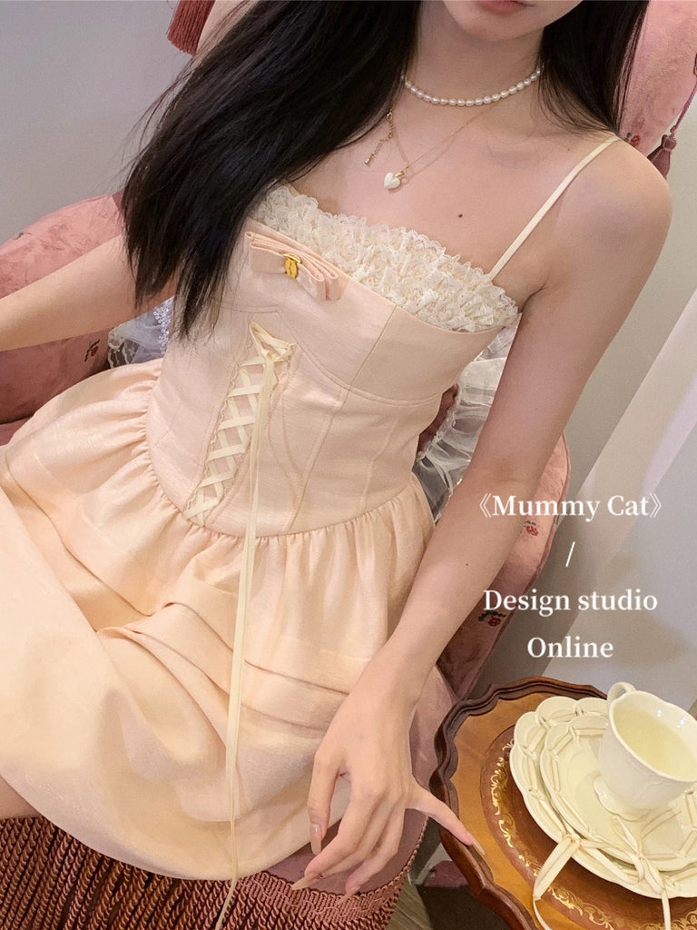 Get trendy with [Mummy Cat] Ballet Sweetheart Lace Dress -  available at Peiliee Shop. Grab yours for $59 today!