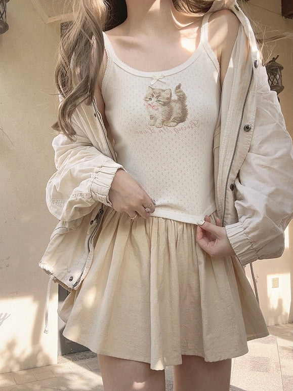 Get trendy with Doll Dream Cotton Mini Skirt with sweatshorts inside - available at Peiliee Shop. Grab yours for $18 today!