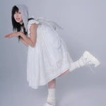 Get trendy with Angel Energy Cotton Mini Dress - Dress available at Peiliee Shop. Grab yours for $56 today!