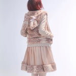 Rose Island Deer Hoodie with cute Fawn pattern print back side modeling photo via PeilieeShop for $69
