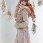 Rose Island Deer Hoodie with cute Fawn pattern print side studio photo with styling via PeilieeShop for $69