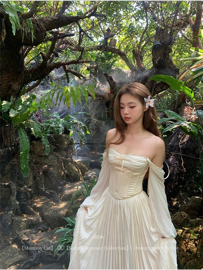 Get trendy with [Mummy cat] Cottage Fairy corset top with sleeves holiday or bridal wear - Shirts & Tops available at Peiliee Shop. Grab yours for $55 today!