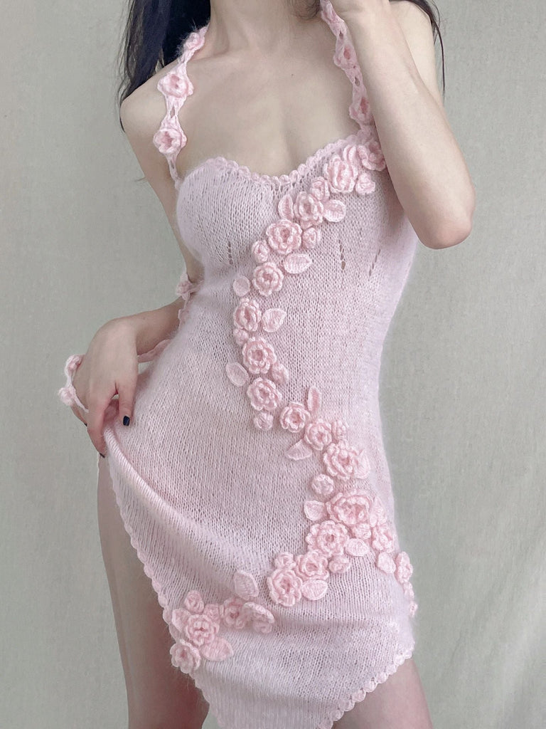 Get trendy with [Tailor Made] Romantic Floral Dream Hand Knitted Dress -  available at Peiliee Shop. Grab yours for $118 today!