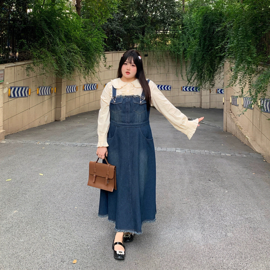 Get trendy with [Curve Beauty]Playful Girl Overalls (Plus Size 200 lbs) - Dresses available at Peiliee Shop. Grab yours for $45 today!