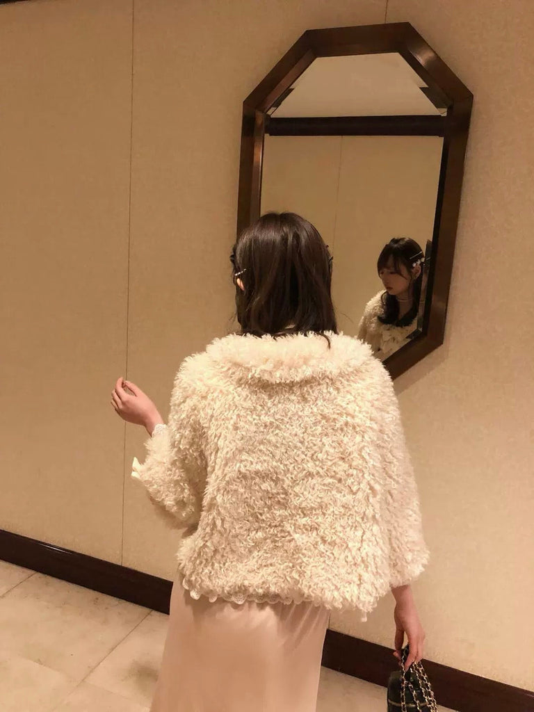 Get trendy with Mon Chérie Short Faux fur cape outer coat -  available at Peiliee Shop. Grab yours for $58.80 today!
