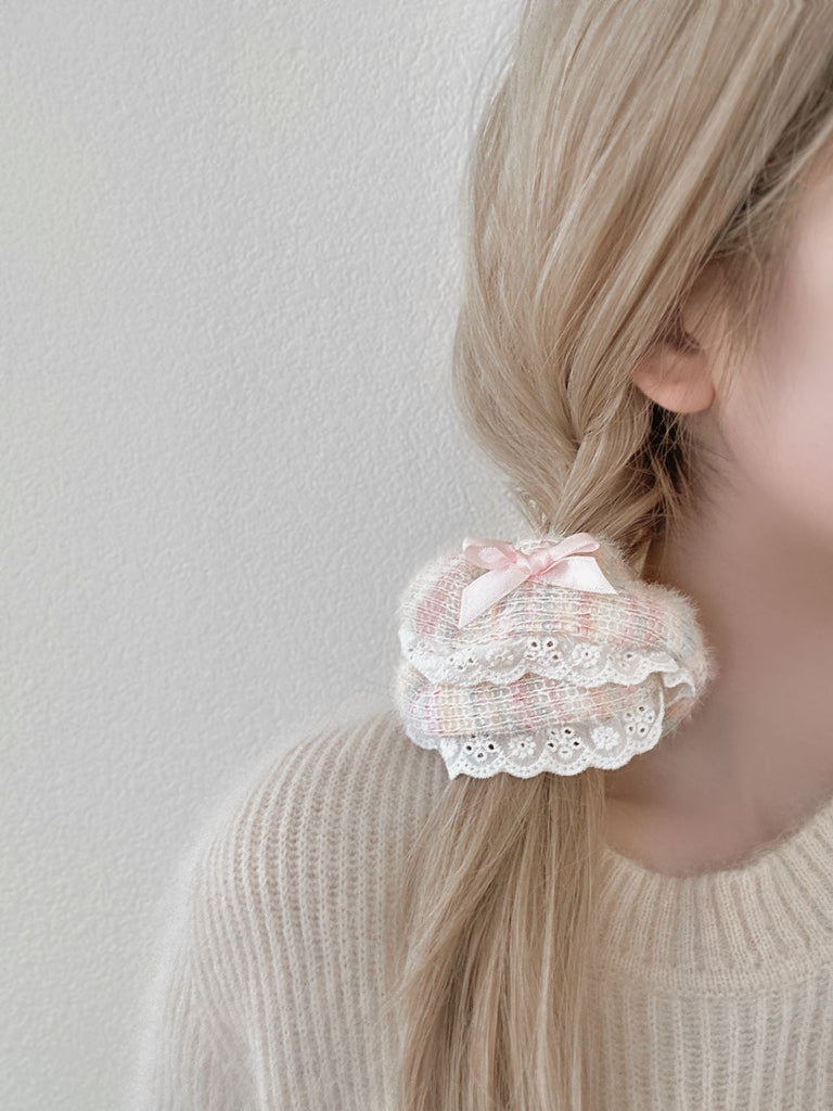 Get trendy with Soft Winter time pastel knitting hair scrunch hair band accessories -  available at Peiliee Shop. Grab yours for $2.90 today!