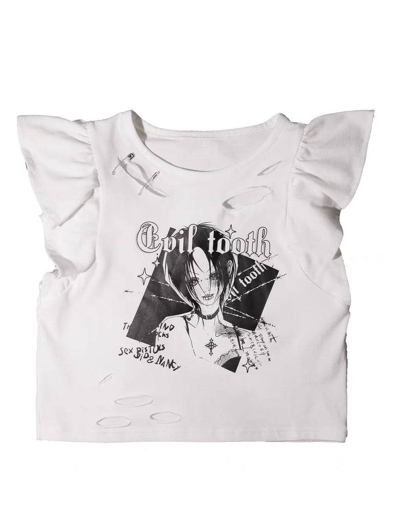 Get trendy with [Evil tooth] My bad girl crop top shirt - Shirts & Tops available at Peiliee Shop. Grab yours for $32 today!