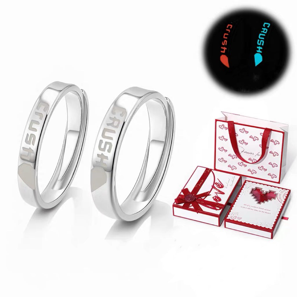 Get trendy with Custom Glow-in-the-Dark Couple Rings - Rings available at Peiliee Shop. Grab yours for $42 today!