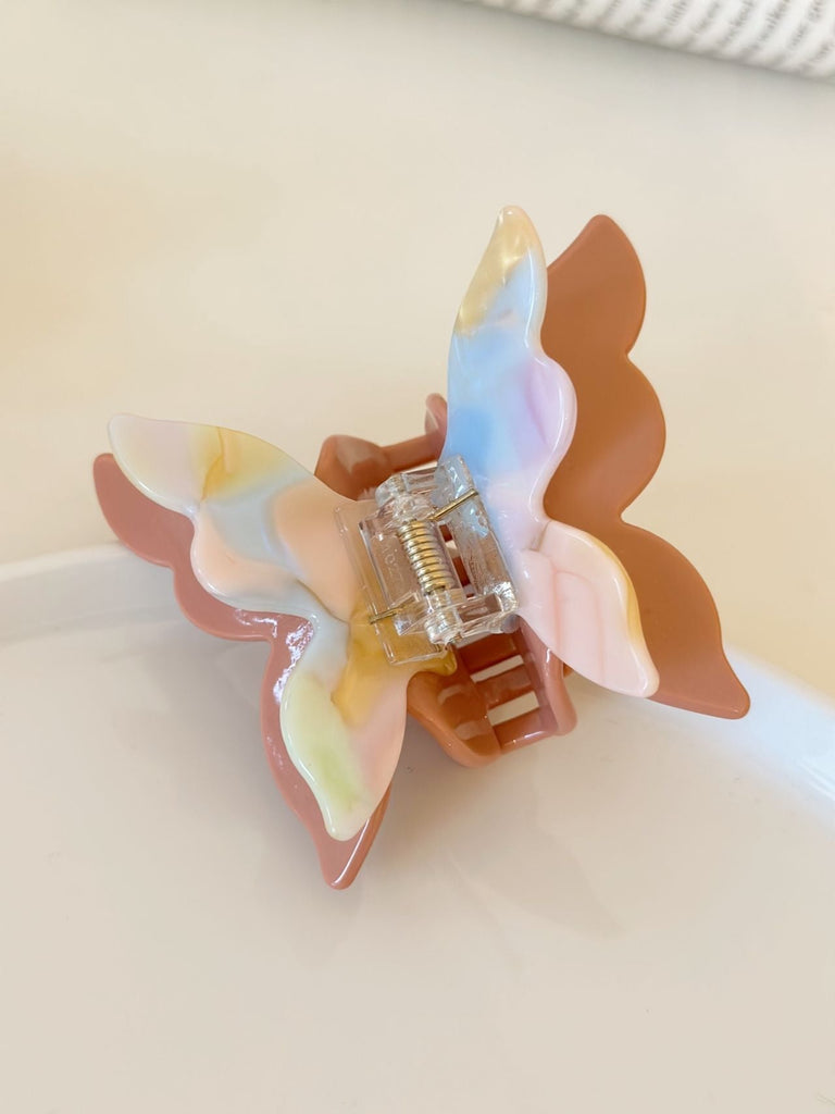 Get trendy with Pastel Rainbow Butterfly actylic hair claw clips -  available at Peiliee Shop. Grab yours for $5.80 today!