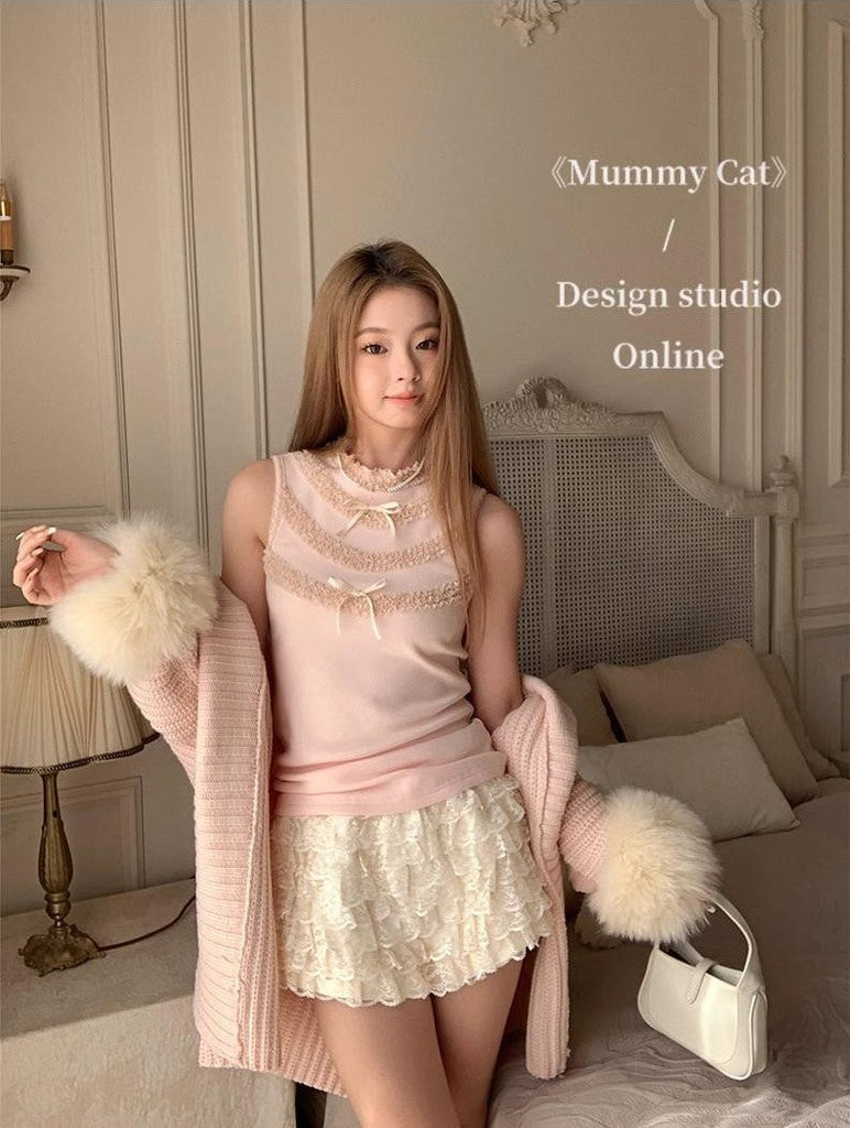 Get trendy with [Mummy Cat] Roseate Dream Cardigan Set - Cardigan available at Peiliee Shop. Grab yours for $46 today!