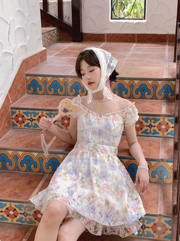 Get trendy with [Rose Candy] Eden Garden Vintage-Inspired Lace Dress - Dresses available at Peiliee Shop. Grab yours for $38 today!