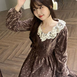 Get trendy with Cocoa Charm Sweet Babydoll Velvet Mini Dress - Dresses available at Peiliee Shop. Grab yours for $36.80 today!