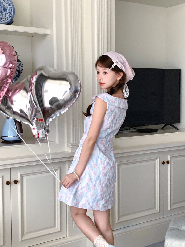 Get trendy with [Rose Candy] Tulip Tale Vintage Mini Dress - Dresses available at Peiliee Shop. Grab yours for $38 today!