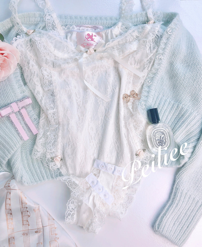 Get trendy with [Last Stock] Pearly Mermaid Pastel Fairy Lace Body - Lingerie available at Peiliee Shop. Grab yours for $48 today!