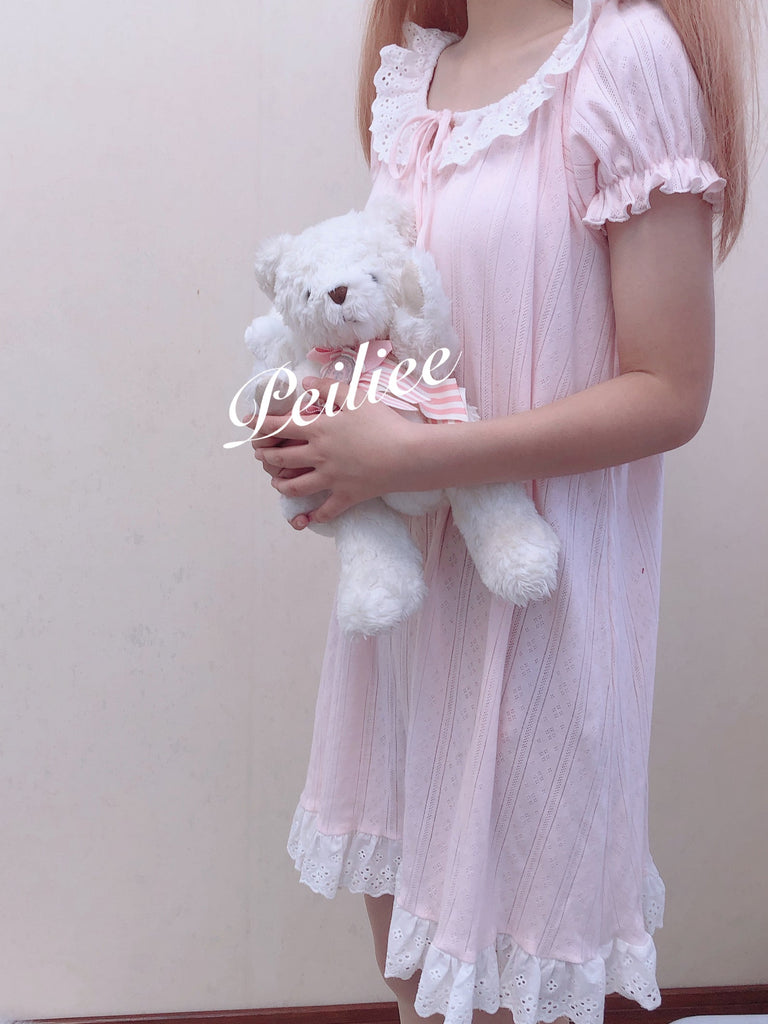 Get trendy with [Anniversary SALE Peiliee Studio] Love is two hearts as one cotton sleepwear loungewear dress - Dress available at Peiliee Shop. Grab yours for $26.80 today!