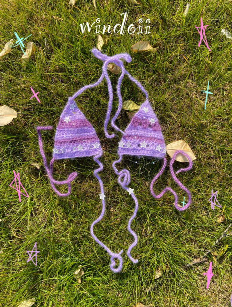 Get trendy with [Customized Handmade] Galaxy Mermaid Pastel knitting set by windoii bikini top and skirt -  available at Peiliee Shop. Grab yours for $39.90 today!