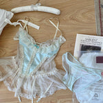 Get trendy with Mid summer nights dream lingerie  lace satin corset bustier with garter straps -  available at Peiliee Shop. Grab yours for $29 today!