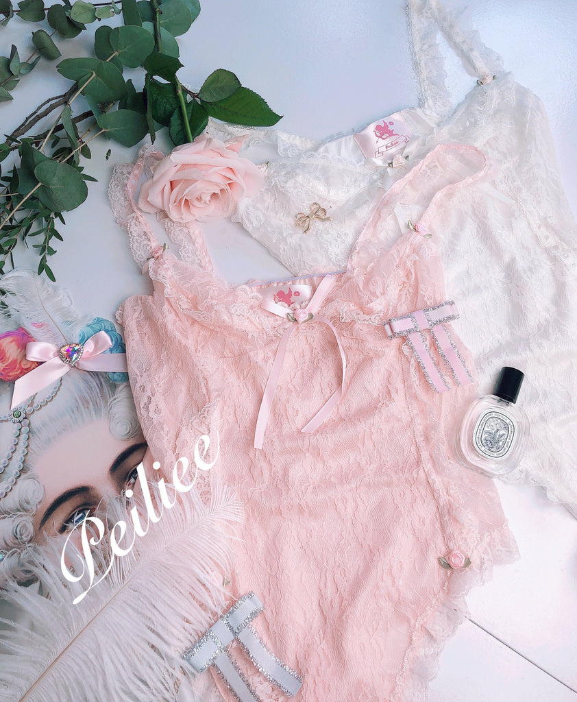 Get trendy with [Last Stock] Pearly Mermaid Pastel Fairy Lace Body - Lingerie available at Peiliee Shop. Grab yours for $48 today!