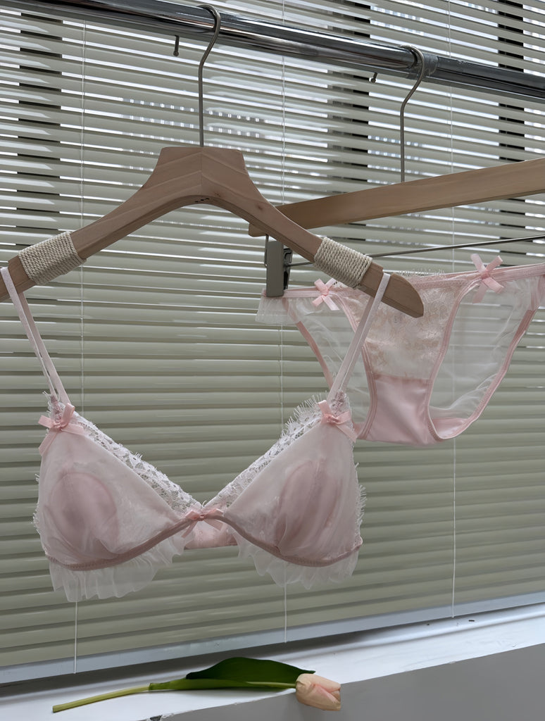 Get trendy with Angelic Soft Petals Lingerie Bralette Set -  available at Peiliee Shop. Grab yours for $16.80 today!