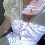 Get trendy with White Daisy Lover Cotton Set - Dresses available at Peiliee Shop. Grab yours for $35 today!