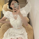 White Daisy Lover Cotton Set - Premium Dresses from Leonie Girl - Just $35.00! Shop now at Peiliee Shop