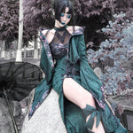 Get trendy with Evil Snake Wide Sleeves Kimono Style Dress Set - Dresses available at Peiliee Shop. Grab yours for $44.75 today!