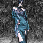 Get trendy with Evil Snake Wide Sleeves Kimono Style Dress Set - Dresses available at Peiliee Shop. Grab yours for $44.75 today!