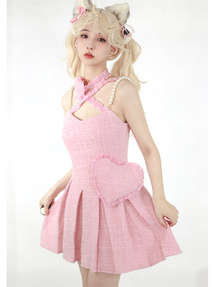 Get trendy with Barbie Core Lover Mini Dress - Dress available at Peiliee Shop. Grab yours for $62.90 today!