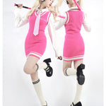 Get trendy with Pink Schoolgirl Jumper Dress Barbie Core Style - Dresses available at Peiliee Shop. Grab yours for $68 today!