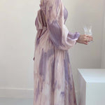 Get trendy with Lilac Floral Dress Gown - Dresses available at Peiliee Shop. Grab yours for $38.60 today!