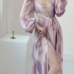 Get trendy with Lilac Floral Dress Gown - Dresses available at Peiliee Shop. Grab yours for $38.60 today!