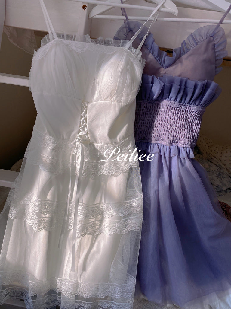 Get trendy with Iris Pallida Lam Lavender Dress - Dress available at Peiliee Shop. Grab yours for $48 today!